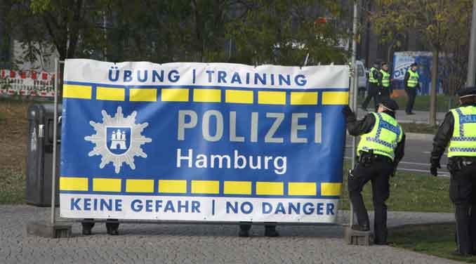 Terror Übung in Hamburg